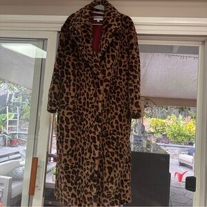 Leopard Print Faux Fur Coat